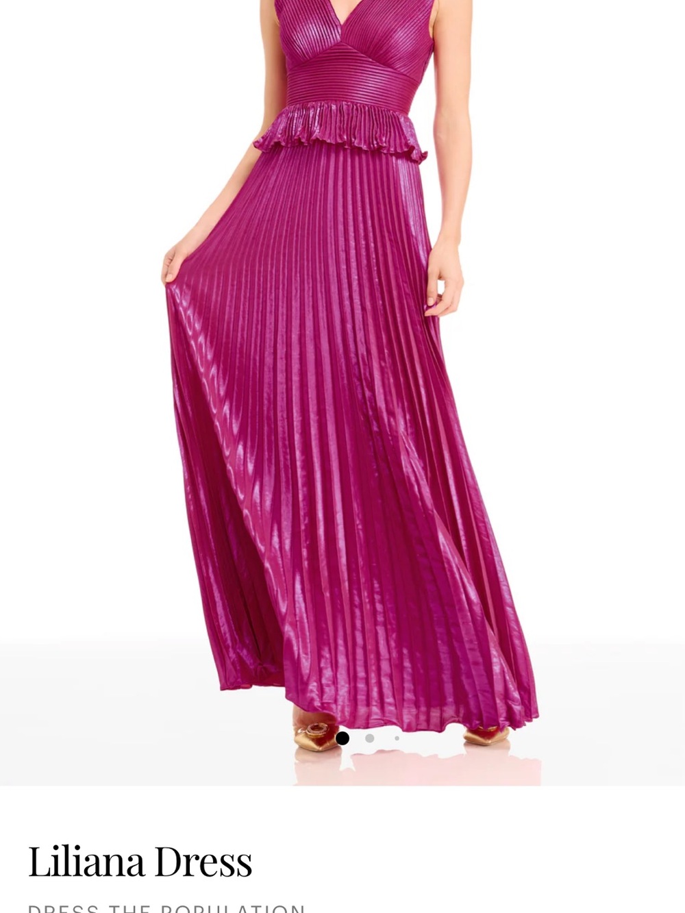 Dress the Population Liliana Fuchsia Pleated Maxi